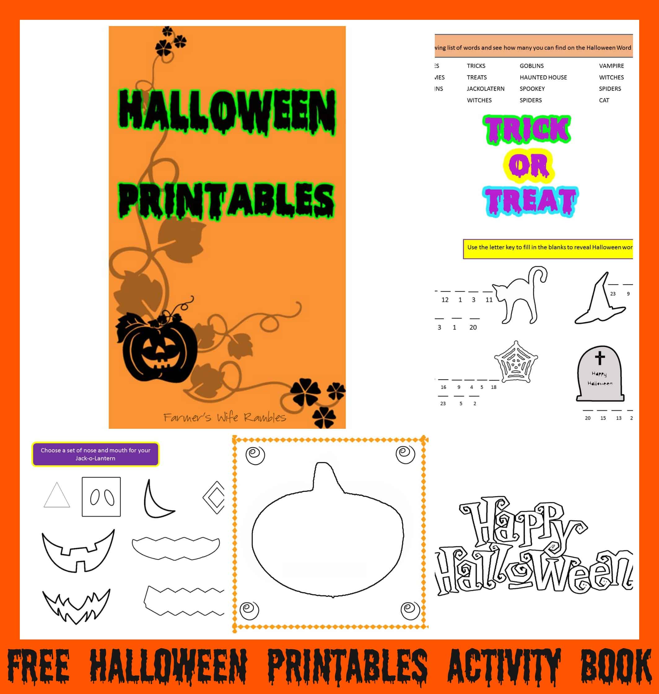 Free Halloween Printables Activity Book Farmer's Wife Rambles