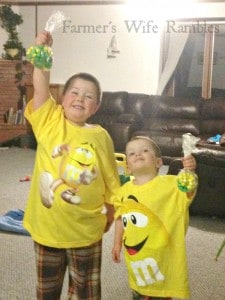 boys with M&M shirts FWR