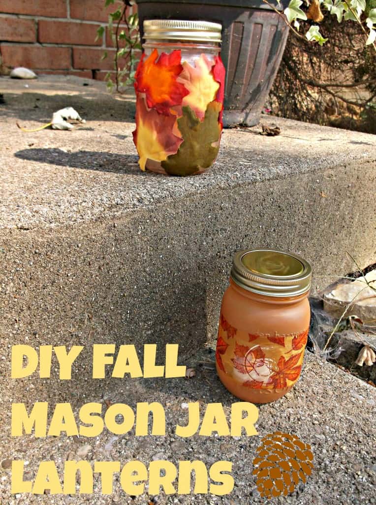 DIY Decorative Fall Mason Jar Lanterns