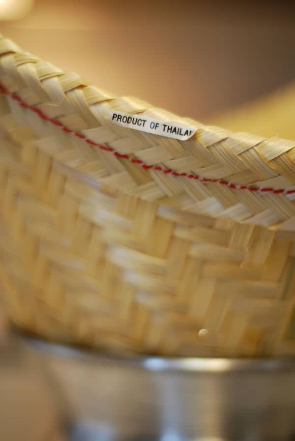 rice in steamer basket