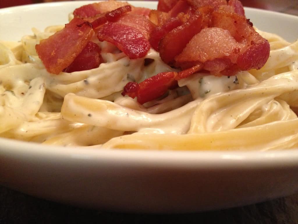 Herbed Cream Pasta with Bacon