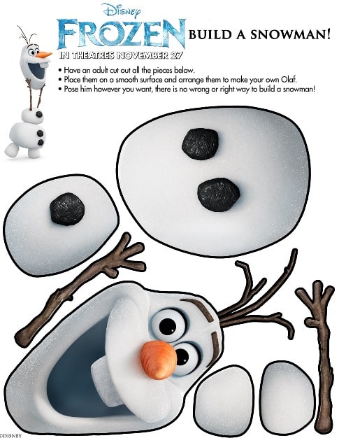 Free Frozen Olaf Cutout Printable