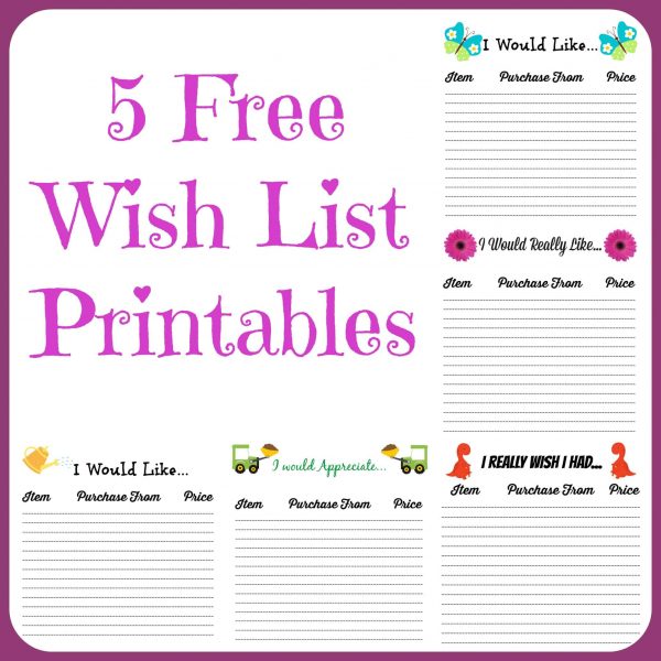 Free Wish List Printables ~ 5 Designs To Pick From - Farmer's Wife Rambles