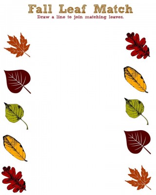 Fall Worksheets - Fall Leaf Match Printable