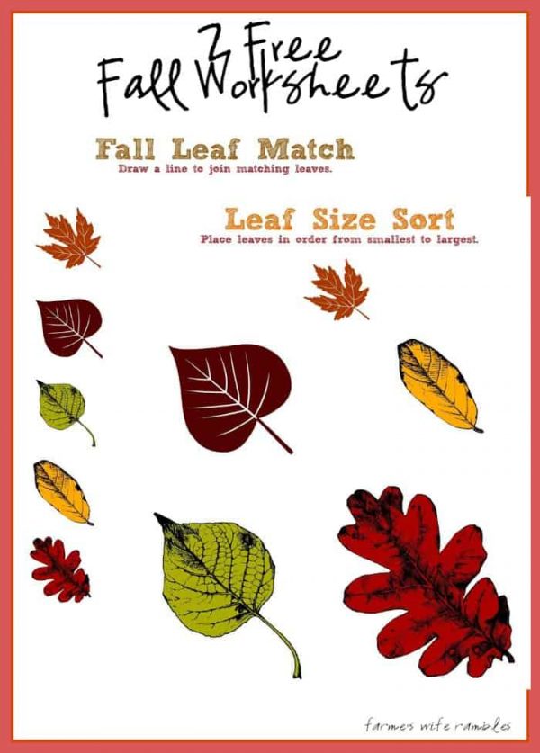 Free Fall Worksheets Printables - Farmer's Wife Rambles