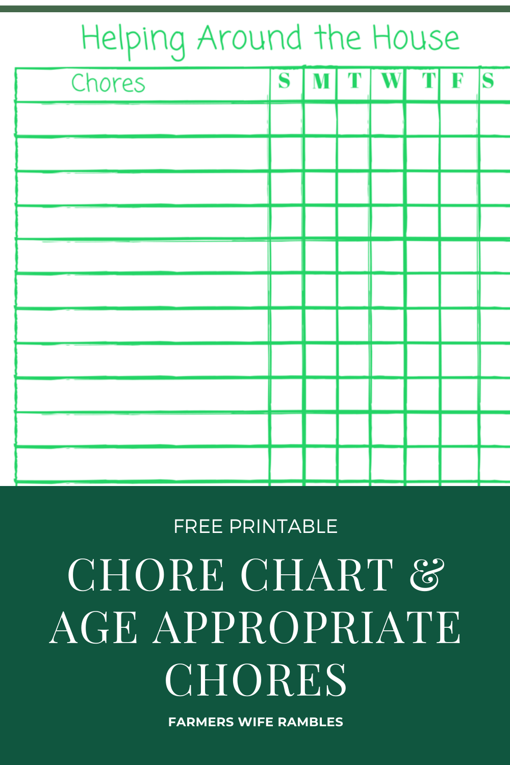 Free Printable Chore Chart + Age Appropriate Chores Farmer's Wife Rambles