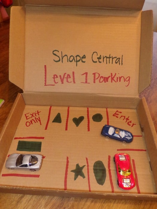 Teaching Shapes - DIY Shape Car Garage