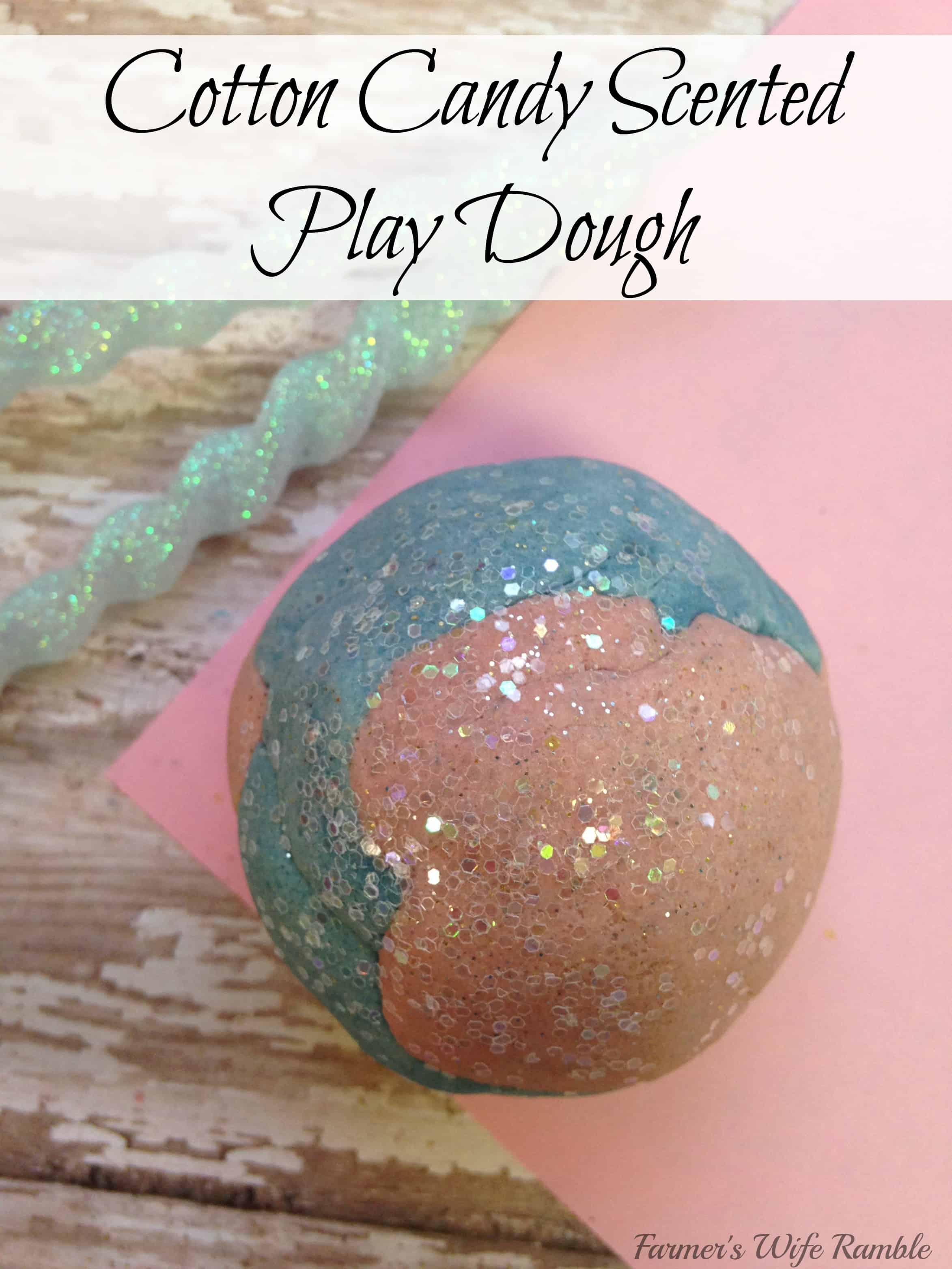 Do you need something fun to do with the kiddos? This easy cotton candy scented recipe for playdough is just the thing! - Farmer's Wife Rambles
