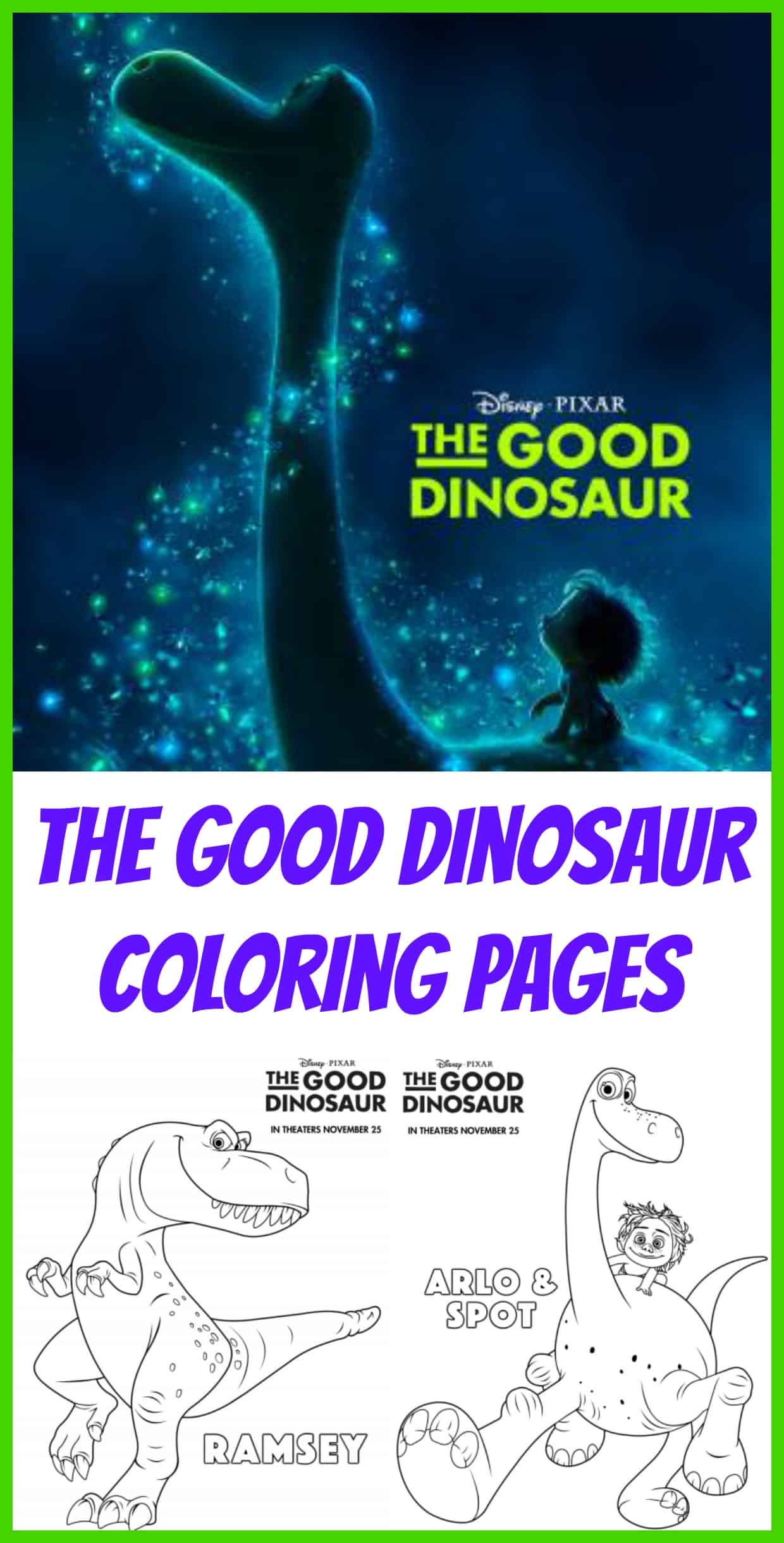 Free Coloring Pages from The Good Dinosaur Movie