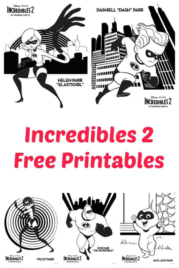 incredibles 2 free printables