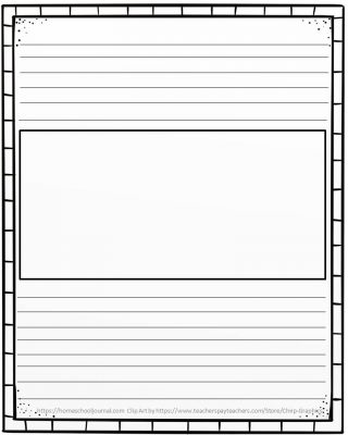 Picture of the free doodle border notebooking pages with a box in the center.