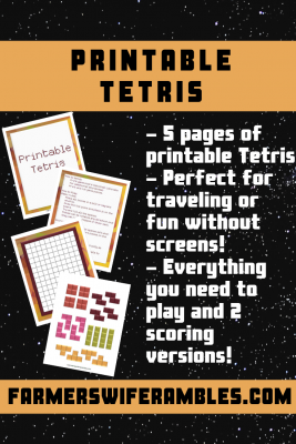 Printable Tetris Game - Farmer's Wife Rambles