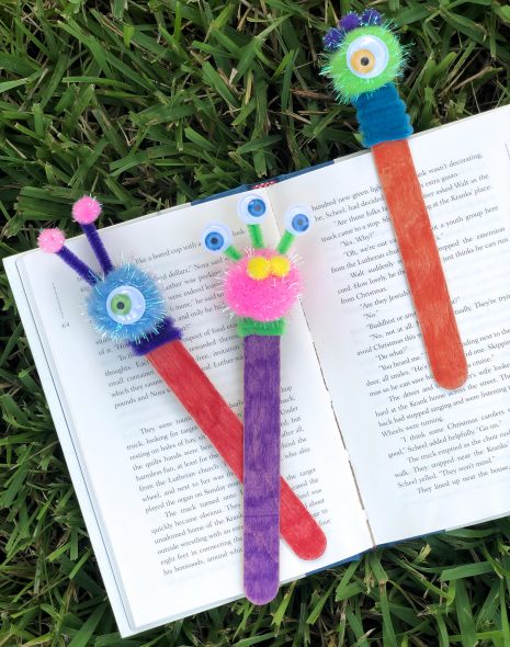 DIY Bookmark craft made with dollar store items.