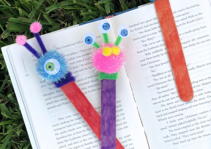 DIY Bookmark craft made with dollar store items.